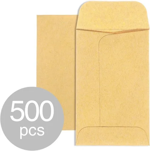 Miniatura 14 de ACSTEP Paquete de 500 sobres de monedas de colores #1 de 2.25 x 3.5 sobres, 10 sobres de semillas de papel autoadhesivos de colores surtidos