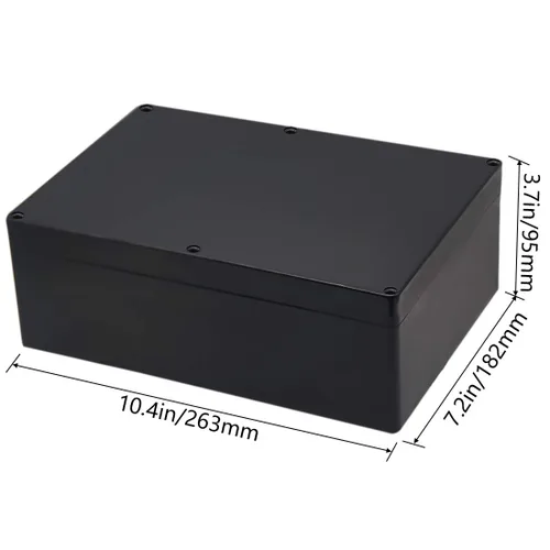 Miniatura 2 de Caja de conexiones, Caja de proyectos Zulkit IP65 impermeable para exterior cajas de plástico ABS Cajas eléctricas electrónicas negras 10.4 x 7.2 x