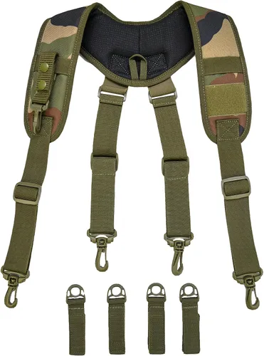 Miniatura 10 de MELOTOUGH Tirantes tácticos para cinturón de deber, tirantes de policía, cinturón de deber acolchado ajustable