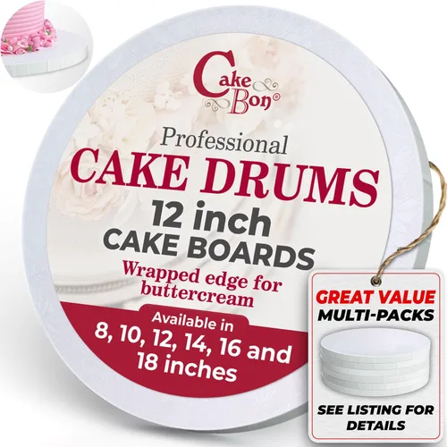 Miniatura 15 de Cakebon Tablas redondas para tartas – Tambores resistentes de 1/2 pulgada de grosor – Base profesional de 8 pulgadas para bordes totalmente