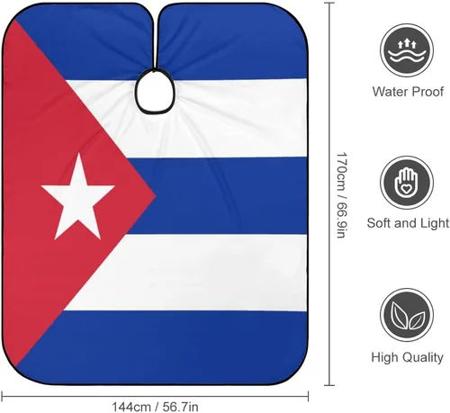 Miniatura 2 de Bandera de Cuba - Capa de peluquería para adultos, para peluquería en casa, peluquería