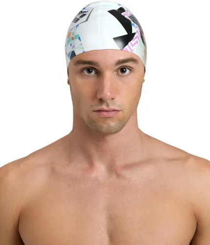 Miniatura 2 de Arena Gorra de natación de silicona elástica unisex HD para adultos, equipo de natación suave y elástico para piscina