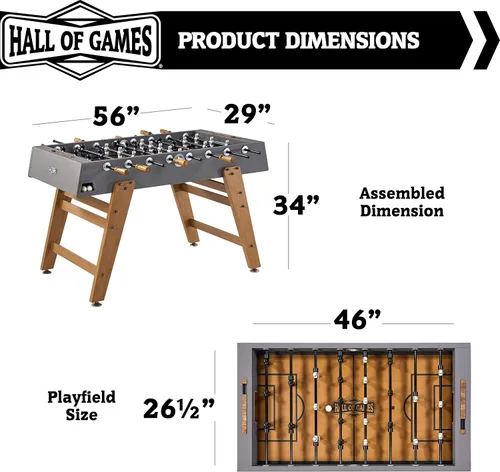 Miniatura 2 de Hall of Games - Mesas de futbolín de múltiples estilos, fútbol con diseños duraderos y elegantes con pelotas de fútbol deportivas de mesa, perfectas