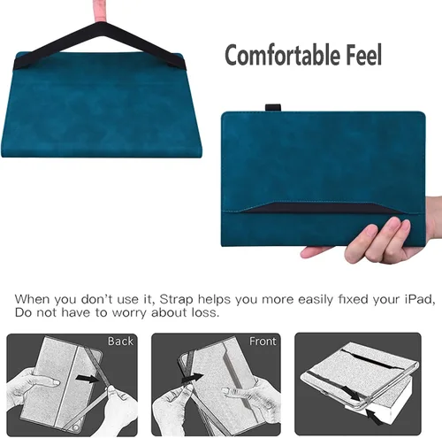 Miniatura 4 de Dteck Funda inteligente de cuero para Samsung Galaxy Tab S8 Ultra de 14.6 pulgadas 2022, azul con bolsillo frontal, soporte de múltiples ángulos