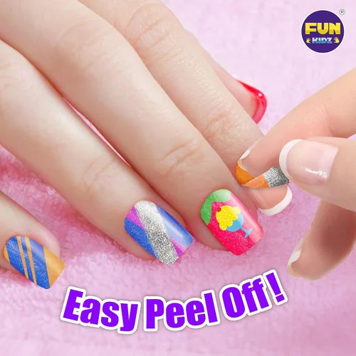 Miniatura 2 de FunKidz - Kit de arte de uñas para niñas, tamaño 17.91 pulgadas de ancho x 12.4 pulgadas de largo con esmalte de uñas pelable, secador de uñas