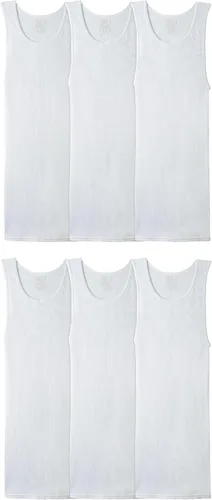 Fruit of the Loom - Camiseta sin mangas para hombre, sin etiquetas y que absorbe la humedad, tela elástica acanalada
