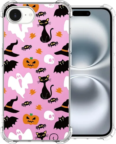 Miniatura 16 de Funda transparente de Halloween para Google 6a, con patrón de fantasma, funda protectora de TPU suave, delgada, a prueba de golpes, para niños
