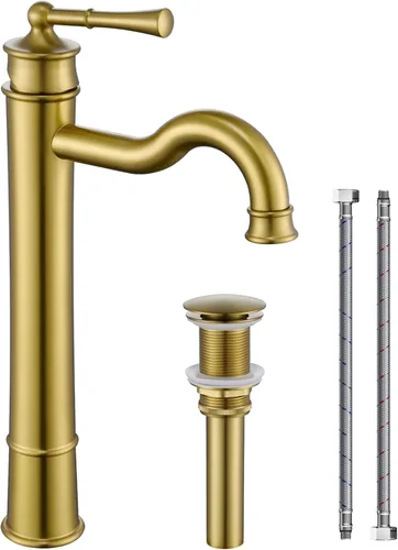 Miniatura 13 de Grifo para lavabo de baño romano ORB de un solo orificio para montaje en cubierta, conjunto de drenaje emergente con placa de cubierta