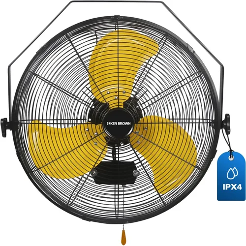 Miniatura 11 de KEN BROWN Ventilador oscilante industrial de 30 pulgadas para montaje en pared, 7497 CFM de alta velocidad, construcción de metal resistente, 2