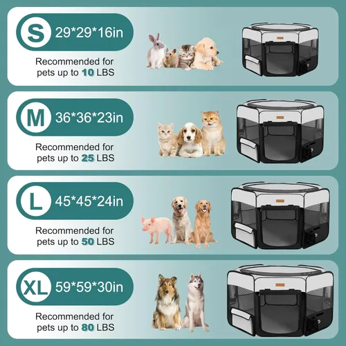 Miniatura 5 de Corralito para perros, corral portátil para mascotas para gatos, cachorros, conejos, pollos, tienda de campaña plegable de gran capacidad