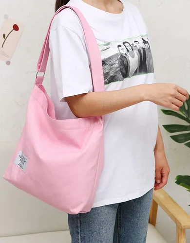 Miniatura 4 de Covelin - Bolsa de hombro informal de lona para mujer, estilo bohemio y retro, bolsa de mano, bolso cruzado, tamaño grande