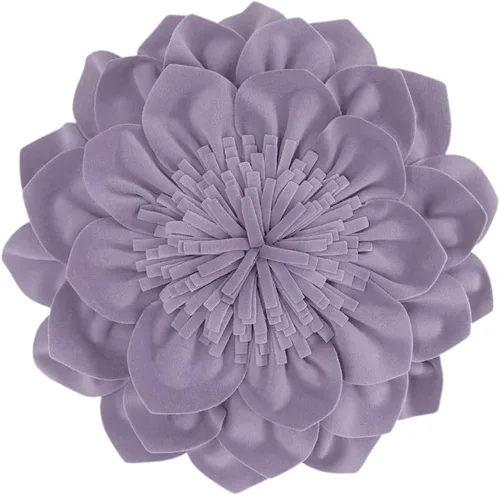 Miniatura 13 de OiseauVoler Cojín decorativo redondo de flores 3D, cojín hecho a mano con inserto para sofá, cama, decoración del hogar, 12 pulgadas, azul