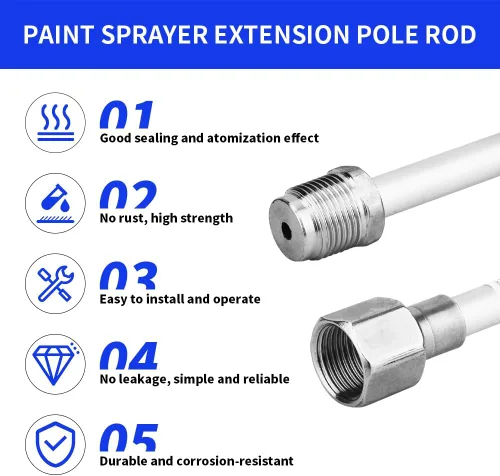 Miniatura 4 de Start sailingup - 2 postes de extensión para pistola de pintura sin aire + boquilla rociadora sin aire, repuesto G7/8-14 para pistolas de pintura