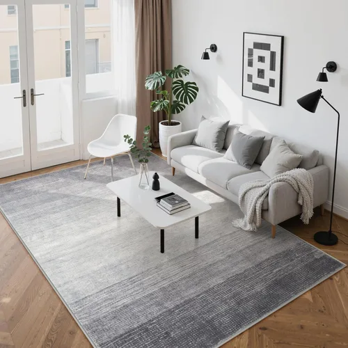 Miniatura 44 de Wonnitar Alfombra rosa lavable de 2 x 6 pies, moderna alfombra de pasillo de baño en degradé, contemporáneo, antideslizante, alfombra degradada