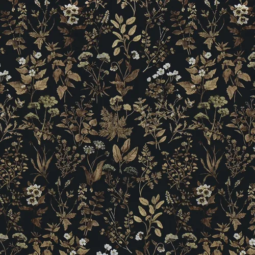 Dimoon Papel Tapiz de 78.7"x17.3" para Despegar y Pegar Papel de Contacto Negro/Dorado Floral Papel Tapiz Floral Oscuro Papel de Pared Removible