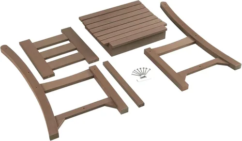 Miniatura 7 de Psilvam Sillas de comedor para patio, silla de patio de madera de polietileno para exteriores, resistente a la intemperie, que nunca se oxida