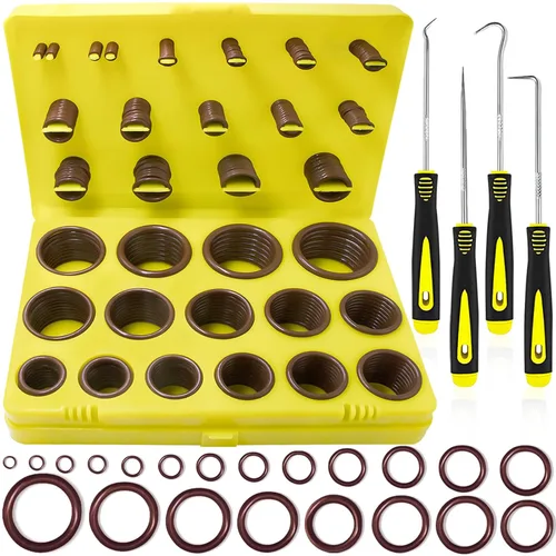 Miniatura 8 de Keze 382 piezas SAE Viton Anillo en O Kit de surtido de 30 tamaños Anillo O marrón para varios motores de automóviles, bombas, cilindros, plomería