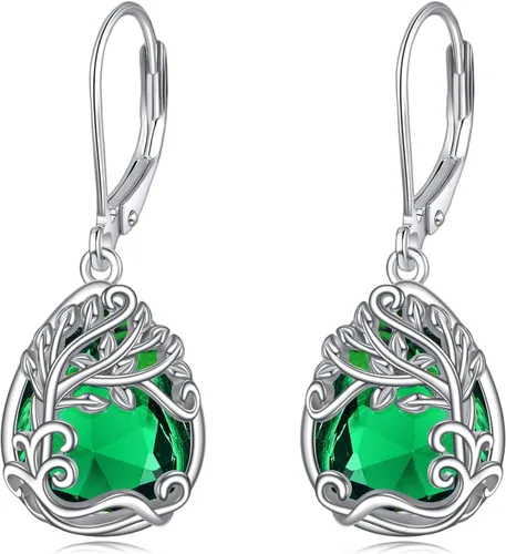 Miniatura 259 de Aretes colgantes con forma de lágrima de filigrana de piedra lunar de plata de ley 925 con cierre de palanca para mujer, regalos de joyería