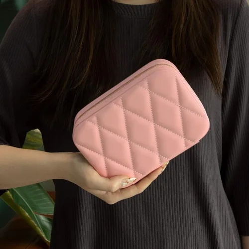 Miniatura 6 de KAMIER Cajas de joyería pequeñas para mujer caja organizadora de joyas de terciopelo para aretes anillos collares bonita caja de joyería
