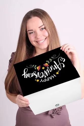 Miniatura 3 de Small World Greetings Tarjeta grande de feliz aniversario del grupo, interior en blanco con sobre, 11.75 x 9 pulgadas, perfecta para familiares