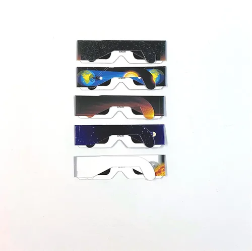 Miniatura 2 de Bookishbunny 5 pares de gafas de papel de los espectadores del eclipse solar que ven el sol ISO certificaron 5pk, Varios