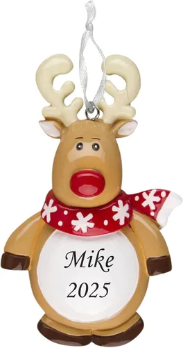 Miniatura 12 de 2025 Adorno de Navidad personalizado para niños – Recuerdo festivo con nombre y año personalizados – Adorno de árbol de Navidad con diseño de animal
