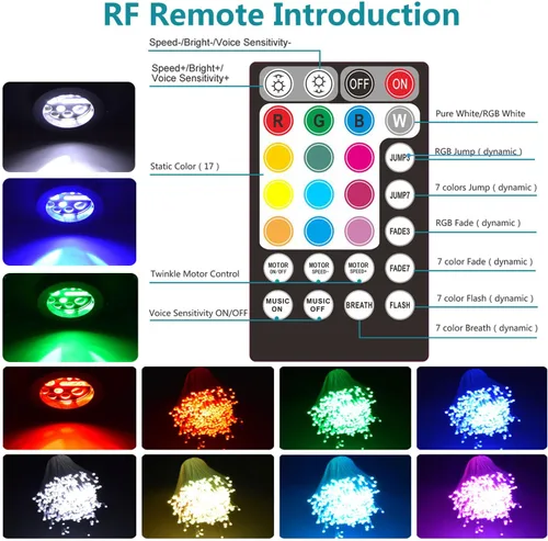 Miniatura 3 de Luces parpadeantes de fibra óptica RGBW sincronización de música 16 W Bluetooth APP Control Star Kit de luz de techo para el hogar