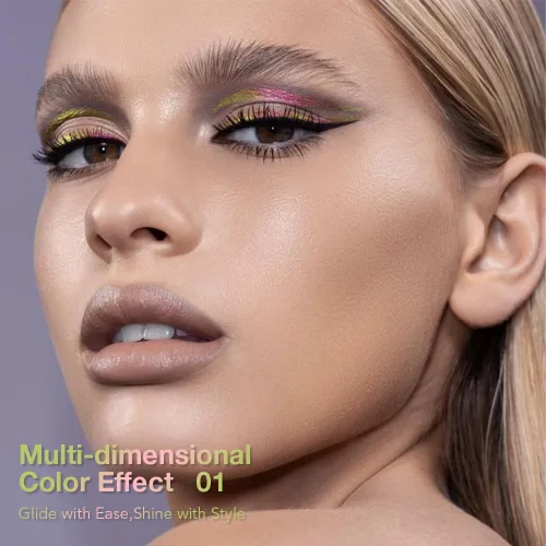 Miniatura 2 de evpct Delineador de ojos líquido cromático dúo, con purpurina de bronceador rosa, destello metálico brillante, sombra de ojos en lápiz, cambio