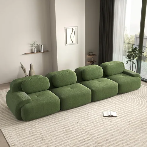 Miniatura 90 de Sofá biplaza moderno de 80 pulgadas para sala de estar, sofá de pana en forma de nube con asiento profundo, sofá modular negro, sofás de dos plazas