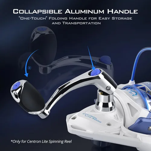 Miniatura 7 de KastKing Centron & Centron Lite Carretes Giratorios, Tamaño 500 es Perfecto para Pesca en Hielo, Hasta 17.5 lbs de Arrastre Máximo, Relación