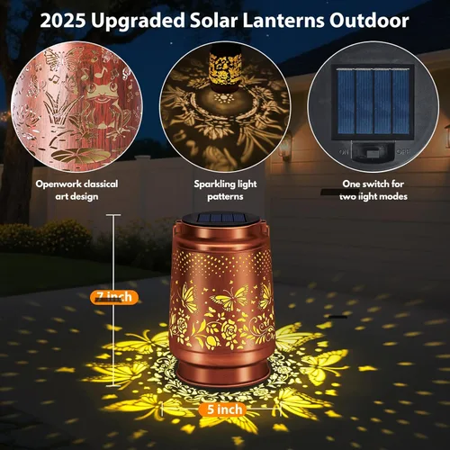 Miniatura 2 de Lámpara Solar de Linterna para Exterior Impermeable, Decoraciones de Jardín, Regalos de Navidad y Cumpleaños para Mujeres, Mamá, Abuela, Decoración