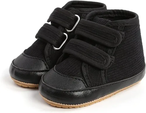 Miniatura 27 de COSANKIM Zapatos deportivos para bebé niño y niña, zapatos de tobillo altos, antideslizantes, suela suave, zapatos de cuna para niños pequeños