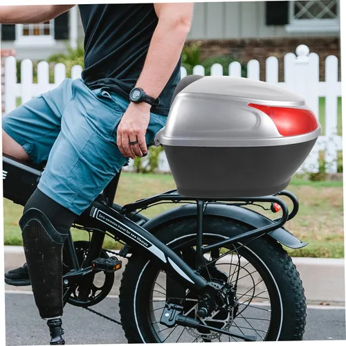Miniatura 5 de Maletero de la motocicleta del vehículo eléctrico del tronco (plata) de la cerradura del equipaje de almacenamiento de la cola de la motocicleta