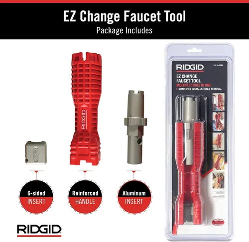 Miniatura 15 de RIDGID 57003 EZ Change Llave de Fontanería para Instalación y Remoción de Grifos