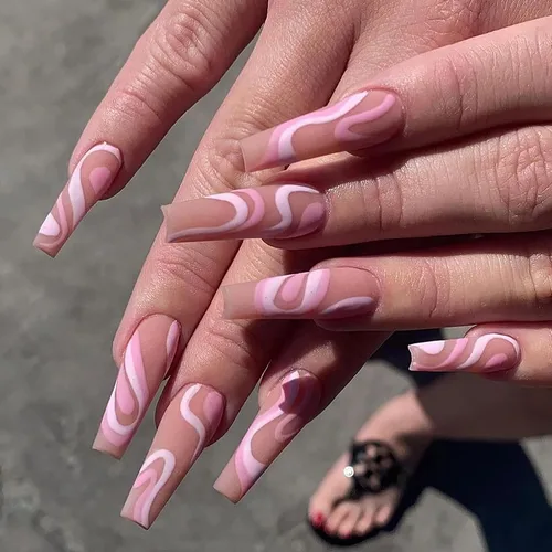 Miniatura 12 de Juego de manicura de uñas francesas acrílicas, reutilizable, 12 tamaños, kit de 24 uñas