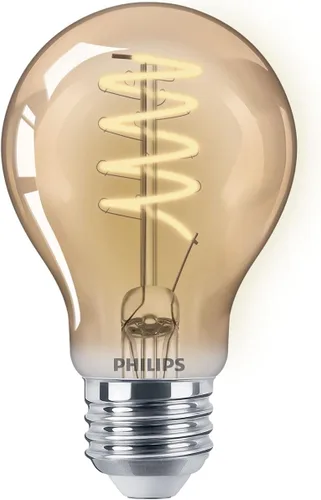 Miniatura 2 de Philips LED Vintage Sin Parpadeo Espiral Ámbar A19, Regulable, Tecnología EyeComfort, 400 Lúmenes, Luz Ámbar (2000K), 6.5W:60W, Title 20 Certified