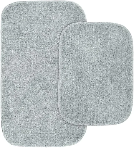 Miniatura 74 de Garland Rug 2 alfombras de baño tradicionales de nailon lavables color morado (17 x 24 pulgadas, 21 x 34 pulgadas), suaves, absorbentes y elegantes