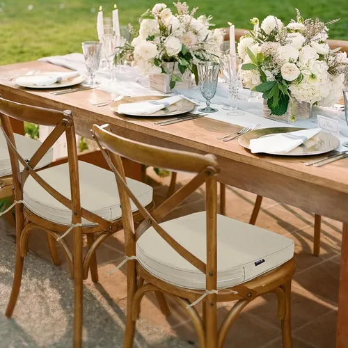 Miniatura 3 de Favoyard Cojines para sillas de exterior de 19 x 19 x 2 pulgadas, juego de 4 cojines de asiento impermeables para muebles de patio con funda