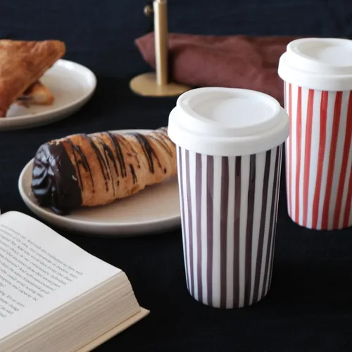 Miniatura 4 de Millie - Taza de viaje de cerámica con tapa, taza de café reutilizable de 12 onzas, esta taza de café de viaje de cerámica hecha a mano es apta