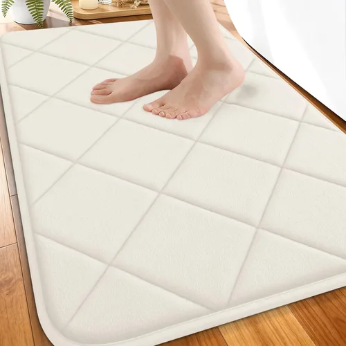 Miniatura 38 de OLANLY Tapete de baño de espuma viscoelástica de 24 x 16 pulgadas, ultra suave y absorbente, lavable a máquina, cómodo tapete de baño para suelo