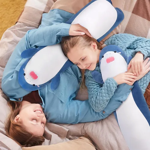 Miniatura 5 de Peluche de tiburón grande, 33.5 pulgadas, lindo animal de peluche largo de tiburón, juguetes de peluche de tiburón, almohada para abrazar, almohada