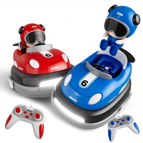 Batalla de 2 jugadores Carro RC de 3-5 años para niños pequeños Juguete de Navidad | Carros chocadores con control remoto de dibujos animados con