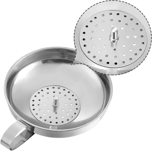 Miniatura 5 de Shappy Juego de 5 embudos de acero inoxidable, embudo para enlatado, colador de malla fina, filtro de malla, compatible con frascos Mason de boca