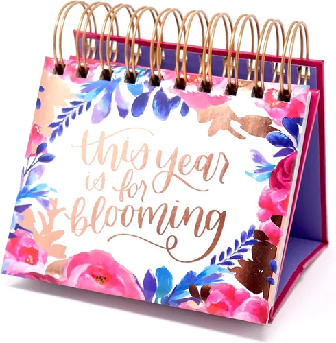 bloom daily planners Caballete de escritorio perpetuo sin fecha con citas motivacionales, calendario inspirador para mujeres, página a día (5.25 x