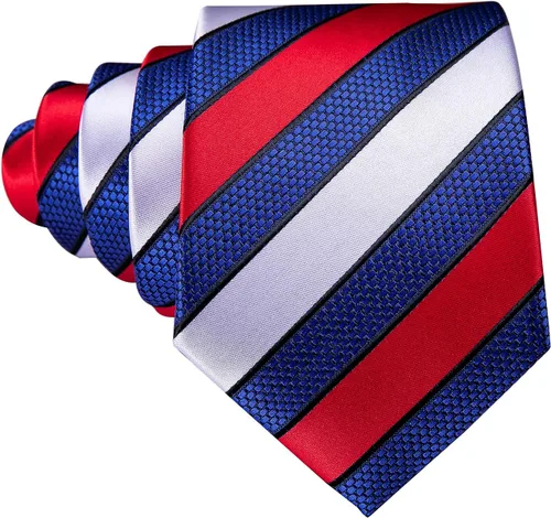 Miniatura 277 de Barry.Wang Juego de corbatas para hombre, corbata de seda a rayas, tejido a cuadros, gemelos formales, negocios, boda