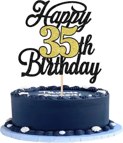 Miniatura 16 de Rsstarxi 1 paquete de decoración para tarta de cumpleaños 8 con purpurina negra de 8 años y fabulosos saludos a 8 años de edad, para celebrar el 8º