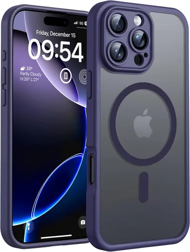 Miniatura 177 de TOCOL Funda magnética 3 en 1 para iPhone 14 Pro, mejorada [protección completa de cámara] con 2 protectores de pantalla, funda de grado militar Azul