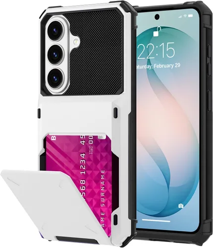 Miniatura 78 de Funda tipo cartera para Samsung Galaxy S22 Ultra con 4 ranuras para tarjetas de crédito a prueba de golpes, funda híbrida de protección reforzada