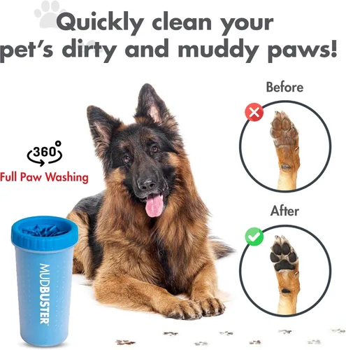 Miniatura 4 de Dexas MudBuster Grande Limpiador de Patas Portátil Pro Azul para Perros - Suministros y Accesorios para Mascotas de Calidad Premium Azul (Pro Blue)