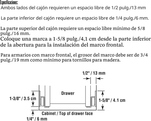 Miniatura 3 de Prime-Line MP7211 - Kit de correderas para cajones – Reemplaza el hardware de riel de cajón – Diseño de cierre automático – Se adapta a la mayoría